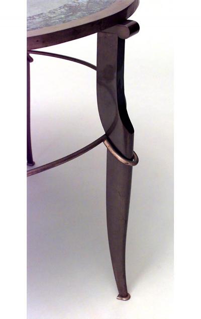French 1940s Bronze and Brass Round Coffee Table