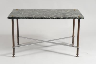 French 1940s Bronze and Marble Cocktail Table