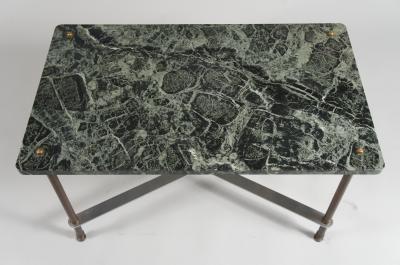 French 1940s Bronze and Marble Cocktail Table