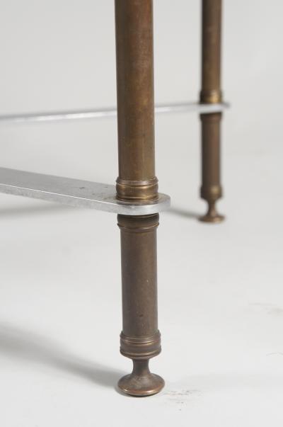French 1940s Bronze and Marble Cocktail Table