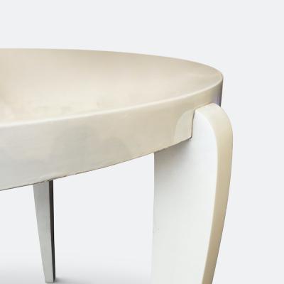 French 1940s Cream Lacquered Side Table
