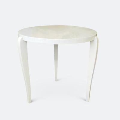 French 1940s Cream Lacquered Side Table
