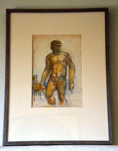 French 1940s Gouache on Paper