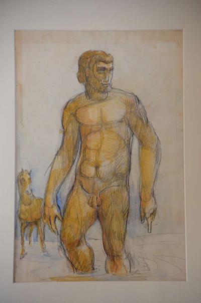 French 1940s Gouache on Paper