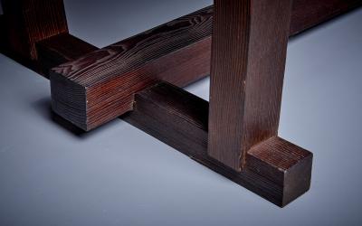 French 1940s Heavy Solid Studio Dining Table in Oak