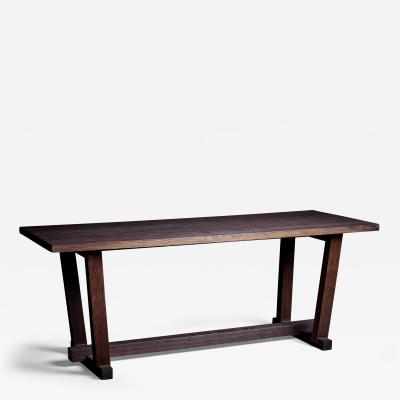 French 1940s Heavy Solid Studio Dining Table in Oak