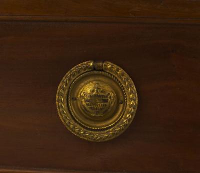 French 1940s Mahogany and Gilt Bronze Trimmed Chest