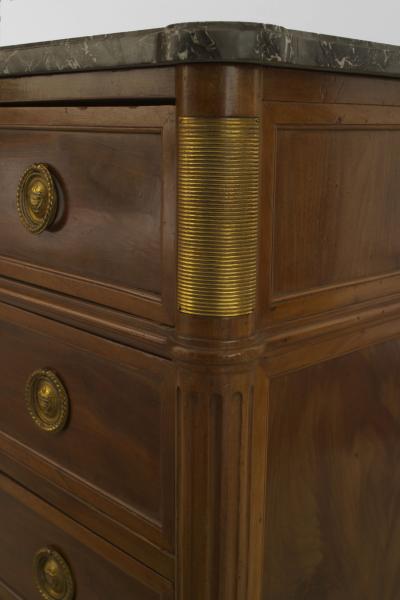 French 1940s Mahogany and Gilt Bronze Trimmed Chest