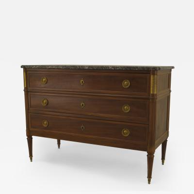 French 1940s Mahogany and Gilt Bronze Trimmed Chest