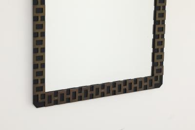 French 1940s Metal and Brass Wall Mirror