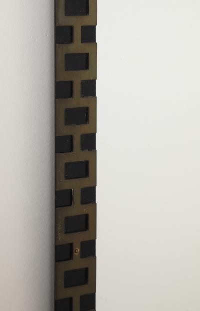 French 1940s Metal and Brass Wall Mirror