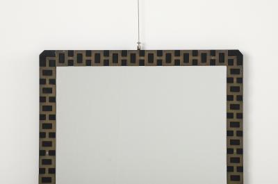 French 1940s Metal and Brass Wall Mirror