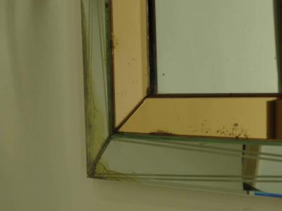 French 1940s Modern Neoclassical Mirrored Frame Mirror