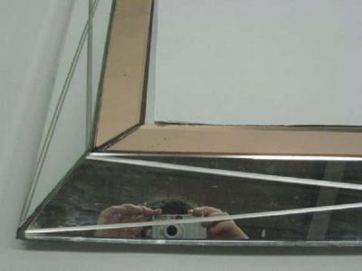 French 1940s Modern Neoclassical Mirrored Frame Mirror