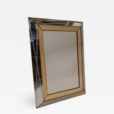 French 1940s Modern Neoclassical Mirrored Frame Mirror