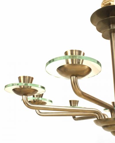 French 1940s Modernist Steel Chandelier