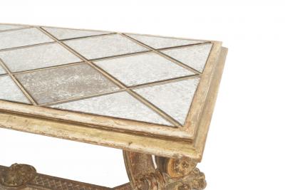 French 1940s Oak and Gilt Finish Coffee Table