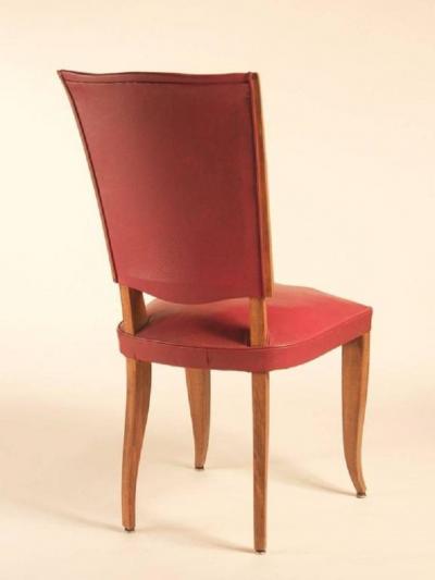 French 1940s Set of Eight Dining Chairs in Beech