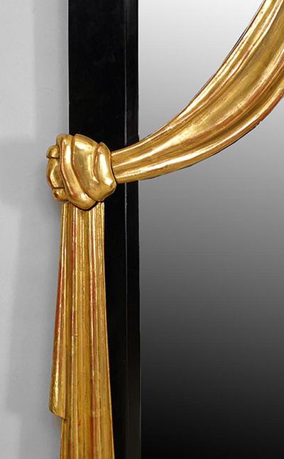 French 1940s Style Ebonized Vertical Wall Mirrors