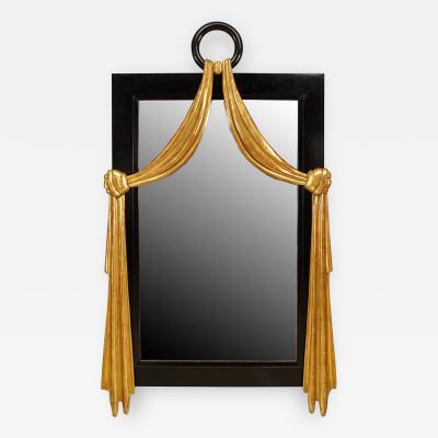 French 1940s Style Ebonized Vertical Wall Mirrors