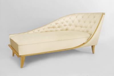 French 1940s Sycamore Chaise Lounge