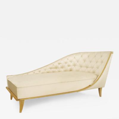 French 1940s Sycamore Chaise Lounge