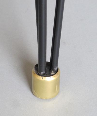 French 1950s Black Metal and Wood Occasional Writing Table