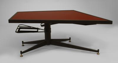 French 1950s Mid Century Modern Ebonized Metal Coffee Table