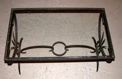 French 1950s Wrought Iron Coffee Table