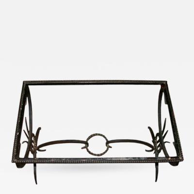 French 1950s Wrought Iron Coffee Table