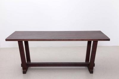 French 1960s Heavy Solid Studio Dining Table in Oak