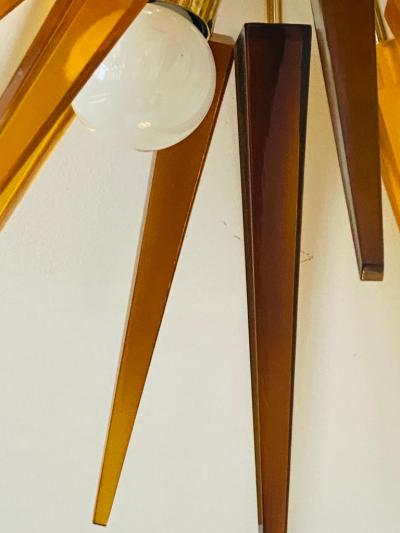 French 1990s Sunburst Flush Light