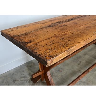 French 19th Century Alpine Pine Oak Cheesemaker s Table