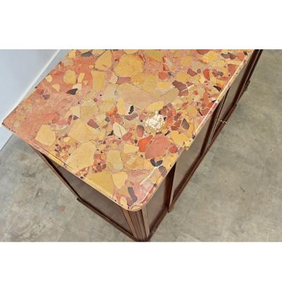 French 19th Century Birdseye Maple and Marble Top Buffet