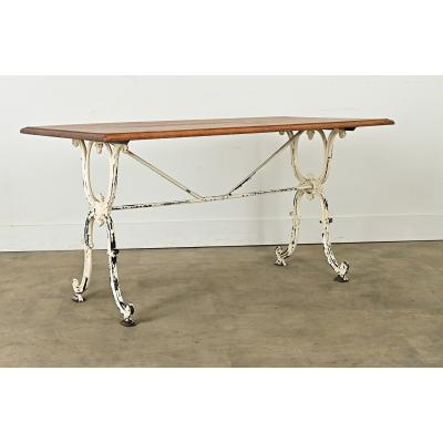 French 19th Century Bistro Table with Oak Top