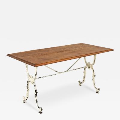 French 19th Century Bistro Table with Oak Top