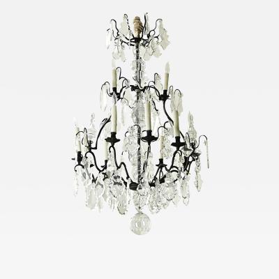 French 19th Century Bronze Crystal Chandelier