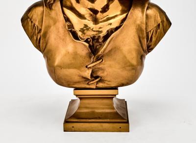 French 19th Century Bronze Sculpture Bust Of A Woman Signed F Barbedienne