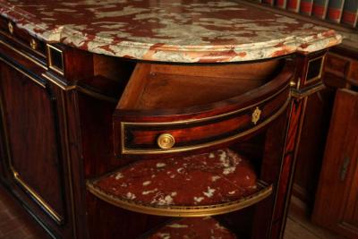 French 19th Century Buffet Enfilade with Marble Top Royal Rouge of Languedoc