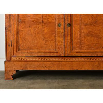 French 19th Century Burl Wood Greek Key Enfilade