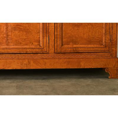French 19th Century Burl Wood Greek Key Enfilade