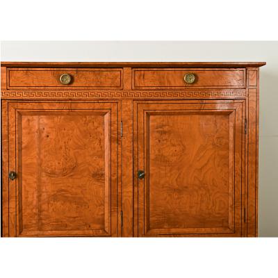 French 19th Century Burl Wood Greek Key Enfilade
