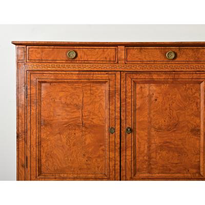 French 19th Century Burl Wood Greek Key Enfilade