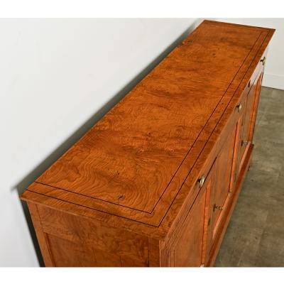 French 19th Century Burl Wood Greek Key Enfilade