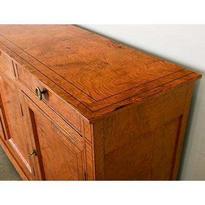 French 19th Century Burl Wood Greek Key Enfilade