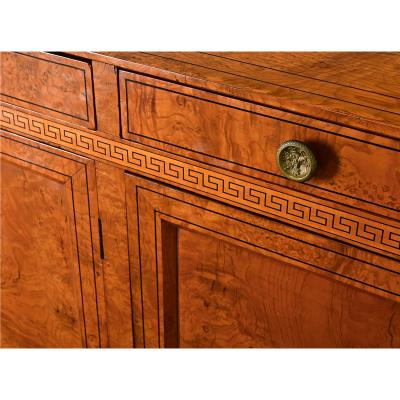 French 19th Century Burl Wood Greek Key Enfilade