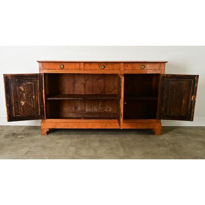French 19th Century Burl Wood Greek Key Enfilade