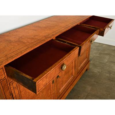 French 19th Century Burl Wood Greek Key Enfilade