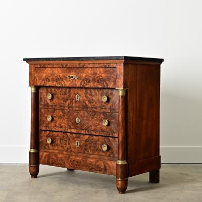 French 19th Century Burled Mahogany Empire Commode