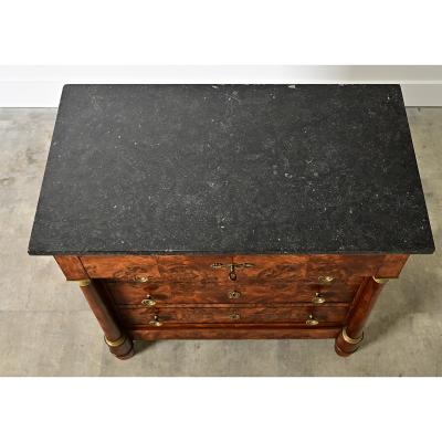 French 19th Century Burled Mahogany Empire Commode